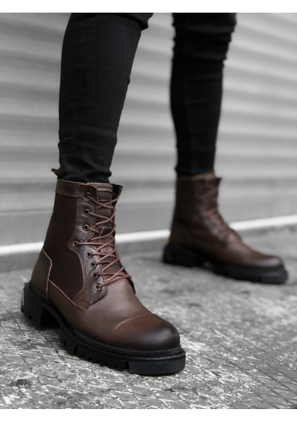 ET0183 Içi Dışı Hakiki Deri Kahverengi Erkek Postal Bot fiyatları