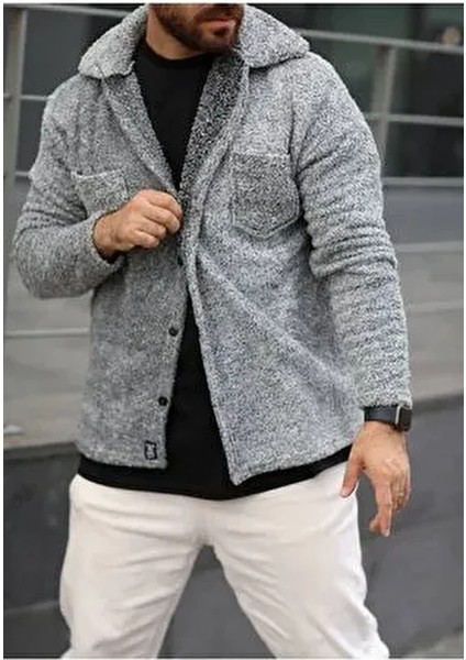 Pelüş Ceket Unisex Normal Kalıp Cep Detaylı