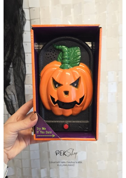 Halloween Bal Kabağı Kapı Zili Sesli Hareketli Cadılar Bayramı Kapı Zili Süs Aksesuar modelleri