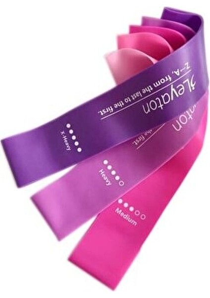 3'lü Aerobik Bandı Latex Bant Set Pilates Yoga Lastiği