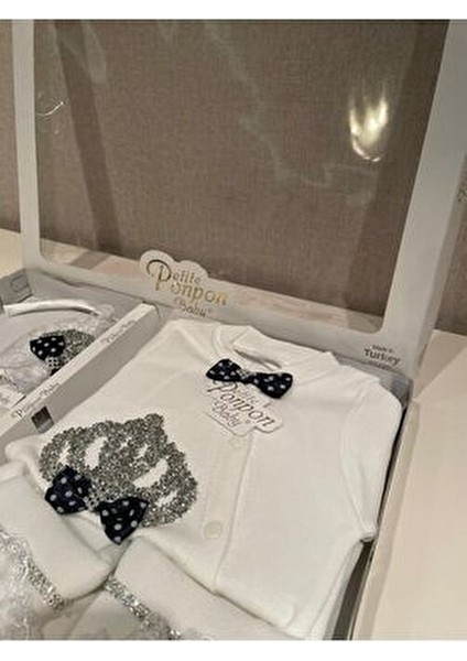 Erkek Bebek Lacivert Hastane Çıkışı Lohusa Seti Terliği Tacı Terlik Taç Seti Hamile Doğum Hediyesi fırsatları