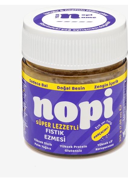 Nopi Parçacıklı Yer Fıstığı Ezmesi 200G fiyatları