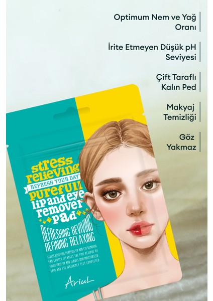 Nemlendirme Etkili Purefull Dudak ve Göz Makyaj Temizleme Pedleri 30 Adet fırsatları