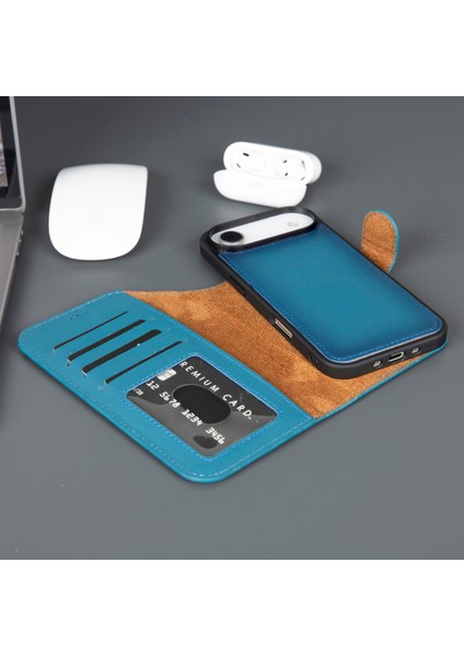 iPhone 17 Air Deri Cüzdanlı Kılıf – Rfıd ve Magsafe Uyumlu