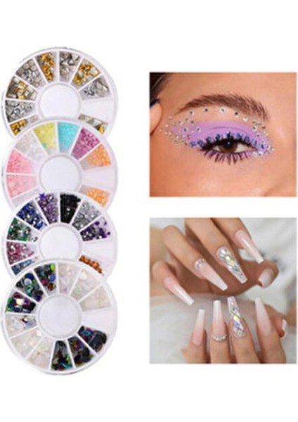 4'lü Nail Art Tırnak Süsleme Taş Seti Tırnak Süsleme Taşı