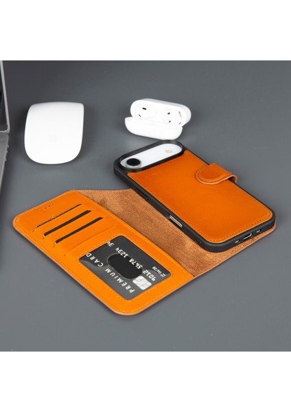 iPhone 17 Air Deri Cüzdanlı Kılıf – Rfıd ve Magsafe Uyumlu
