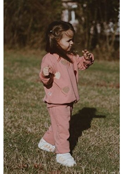 Pembe Eşofman Takımı Kadın Çocuk %100 Pamuk Uzun Kol Günlük Kullanım İçin fiyatları