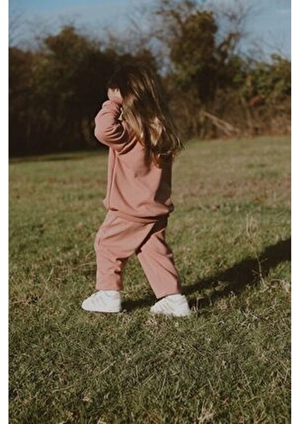 Pembe Eşofman Takımı Kadın Çocuk %100 Pamuk Uzun Kol Günlük Kullanım İçin fırsatları