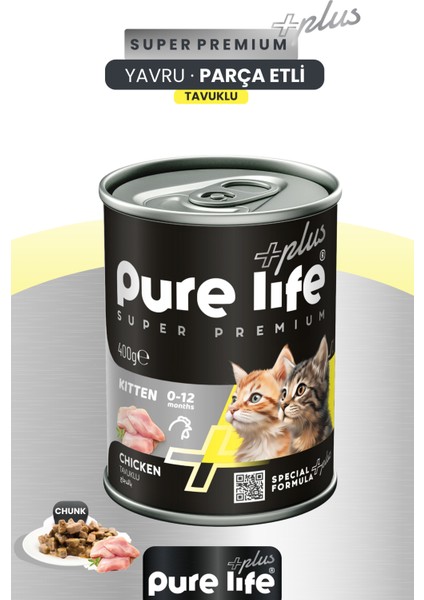 Purelife Plus Tavuk Etli Yavru Kedi Konserve Mama 400GR fiyatları
