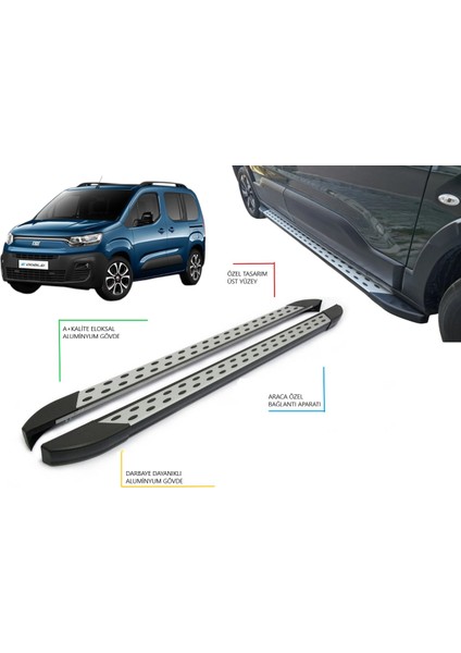 Doblo Camlı Van Kısa Şase Noktalı Yan Basamak 2023 2024 2025 2026 2027