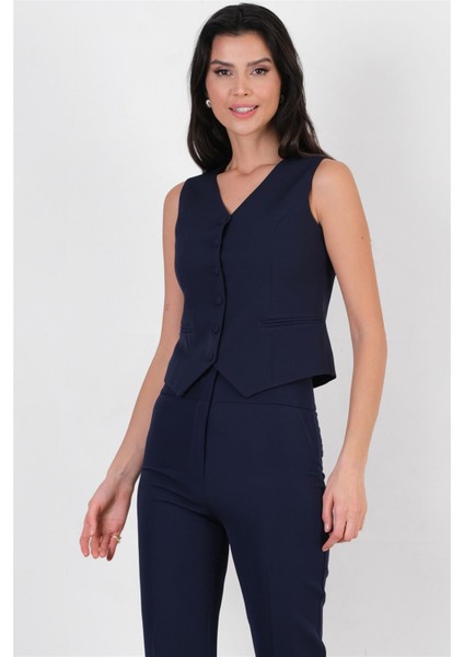 Corinta V Yaka Flota Cepli Yelek Lacivert fiyatları