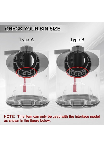 Dyson V6 DC58 DC59 DC62 DC74 Vakum Süpürge Teneke Kutu Tozu Değiştirme Parça NO.965660-01 (Yurt Dışından) modelleri