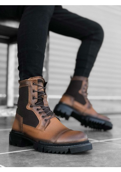 ET0183 Içi Dışı Hakiki Deri Taba Erkek Postal Bot
