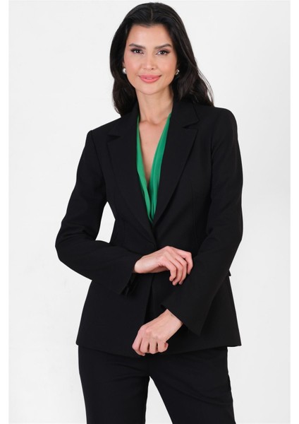 Cristano Mono Yaka Tek Düğme Ceket Siyah