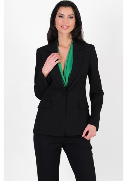 Cristano Mono Yaka Tek Düğme Ceket Siyah modelleri