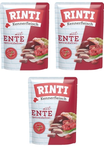 Pouch Ördekli Köpek Yaş Mama 400 Gr. x 3 Adet