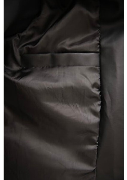 Erkek Siyah Çıt Çıtlı Mevsimlik Suni Deri Ceket Slim Fit Uzun Kol Günlük Stil indirimleri