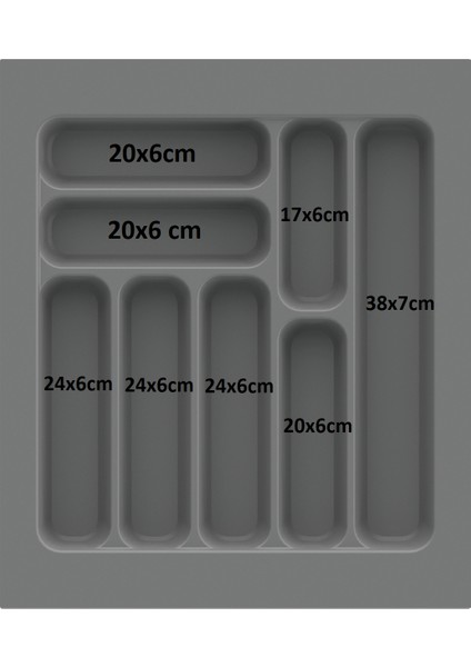 Çekmece Içi Kaşıklık ve Kepçelik Düzenleyici – Gri 42X49 cm (36,5X40 cm Kadar Kesilebilir) fiyatları