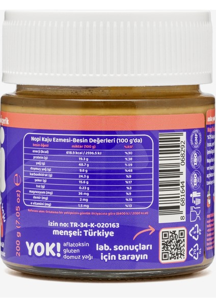 Nopi Klasik Kaju Ezmesi 200G fırsatları