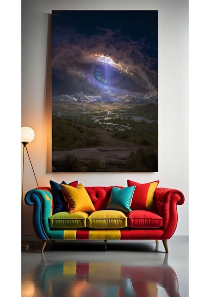 Tribal Göz V1 Ev Duvar Salon Güzellik Salonu Ofis Dükkan Dekarasyon Kanvas Tablo