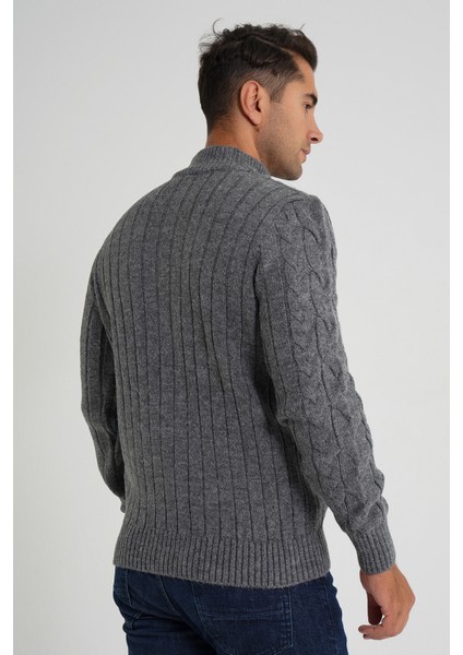 Cepli Arka Kol Fitilli Yürütme Saç Örgülü Dik Yaka Yün Hırka fiyatları