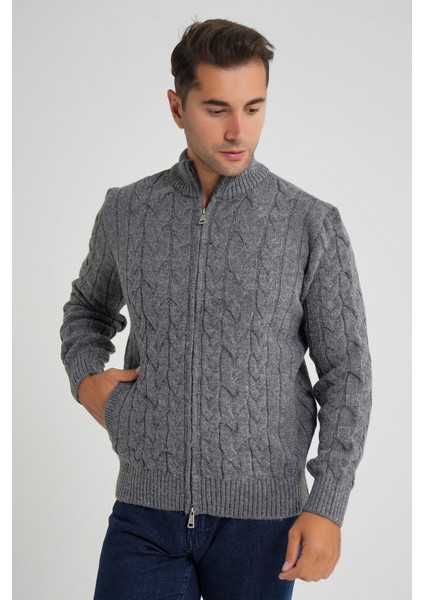 Cepli Arka Kol Fitilli Yürütme Saç Örgülü Dik Yaka Yün Hırka modelleri