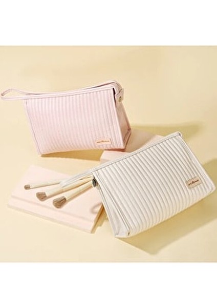 Halley Kapitone Makyaj ve Seyahat Çantası Suni Deri Pembe Modern Tasarım modelleri