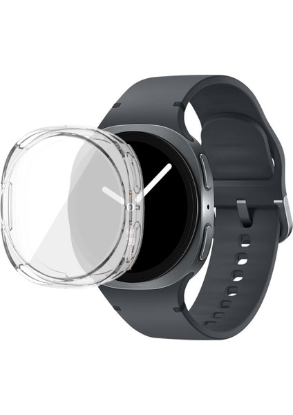 Samsung Galaxy Watch 8 44MM ile Uyumlu Kasa ve Ekran Koruyucu 360 Tam Koruma Silikon Kılıf