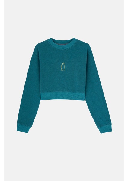 Imparator Penguen Supersoft Crop Sweatshirt - Turkuaz fiyatları
