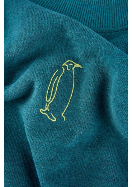 Imparator Penguen Supersoft Crop Sweatshirt - Turkuaz modelleri