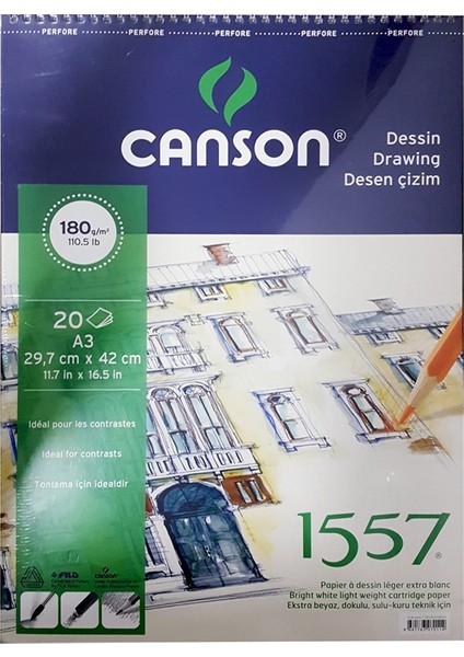 1557 Desen Çizim Defteri 180Gr. 20 Yaprak, A3
