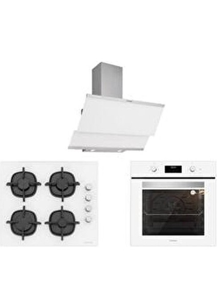 Beyaz Cam Ankastre Set (3420 Classy 60+CS5343W01+BO6502W02)