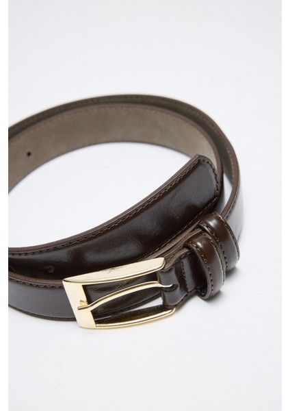 Kemer 2502 - Köşeli Gold Tokalı Acı Kahve Kadın Kemer fiyatları