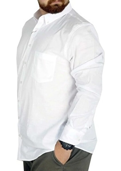 Erkek Büyük Beden Rahat Kalıp Cepli Battal Gömlek modelleri