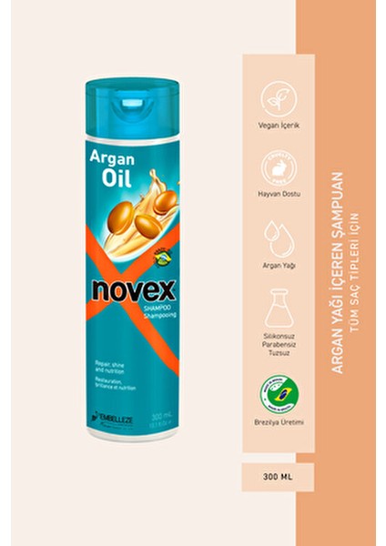 Argan Oil - Yıpranmış ve Işlem Görmüş Saçlar Için Onarıcı Argan Yağı Içeren Şampuan 300ML -