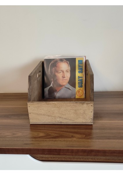 Ahşap 45LIK Plak Sandığı - Organizer Kutu - Wooden 45 Record Box