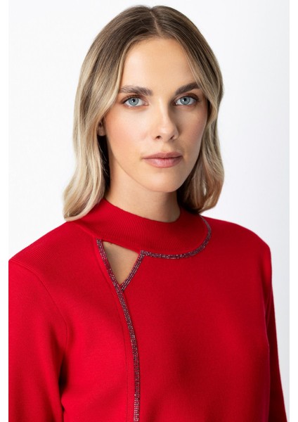 Pencere Detaylı Taşlı Kazak 65372 fiyatları