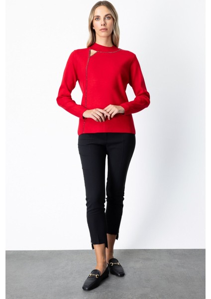 Pencere Detaylı Taşlı Kazak 65372 modelleri