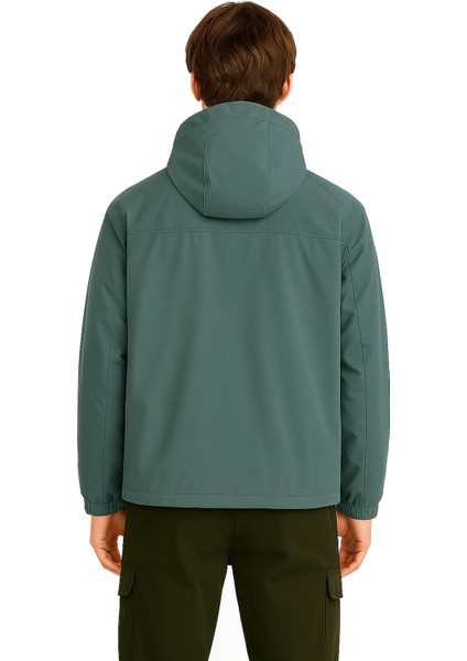 Forest Edge Oversize Fermuarlı Kapüşonlu Yağmurluk