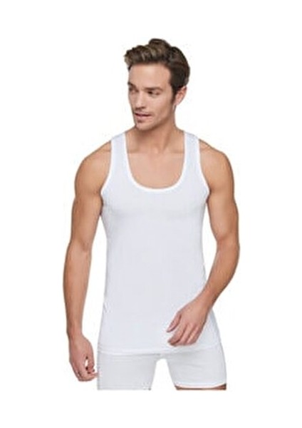 Erkek Beyaz Penye Erkek Atlet Erkek Penye Pamuklu 3 Adet Klasik