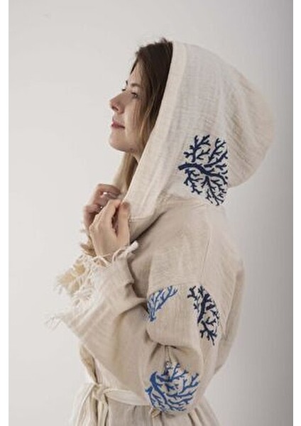 Peştemal Bornoz Pareo Pamuklu Plaj Mercan Hayat Ağacı Desenli 1 Adet Unisex Beachwear Kimono Kaftan modelleri