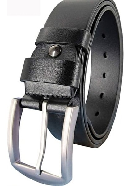 Erkek Kemer %100 Hakiki Deri 4 cm Siyah Renk Şık Tasarımlı Günlük Kullanım İçin