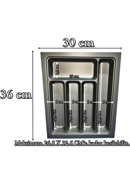 30x36 Çekmece İçi Antrasit Kaşıklık Ücretsiz Kesim (26,5x32,5 Cm'e kadar kesilebilir) indirimleri