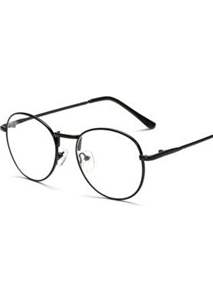 Metal Çerçeveli Şeffaf Oval Gözlük