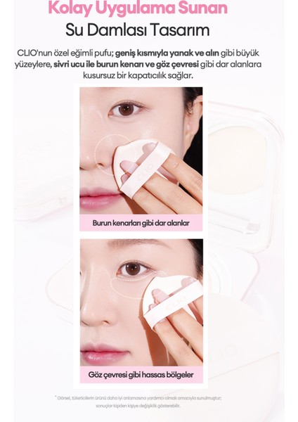 Su Damlası Şekilli, Detaylı Eşit Uygulama Sunan Puf Clıo Kill Cover Mesh Glow Essential Cushion Puff fiyatları