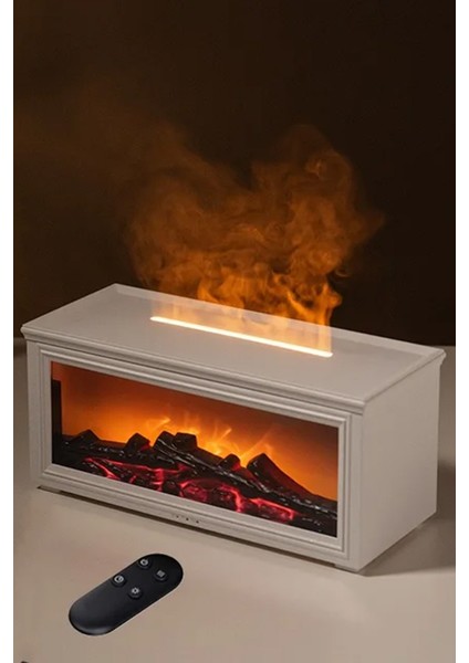 Şömine Görünümlü Alev Efektli Hava Nemlendirici 3D Alev Aroma Difüzörü Aroma Terapi Buhar Makinesi fiyatları
