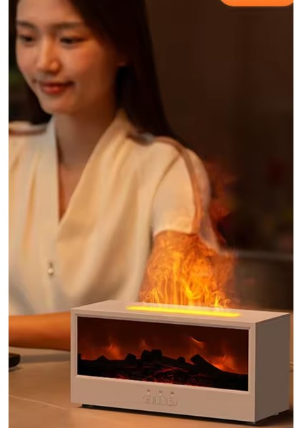 Şömine Görünümlü Alev Efektli Hava Nemlendirici 3D Alev Aroma Difüzörü Aroma Terapi Buhar Makinesi modelleri