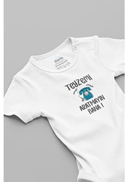 Organik %100 Pamuk Teyzemi Aratmayın Bana Baskılı Bebek Body Çıtçıtlı Badi Zıbın Tulum 5880-TEYZE