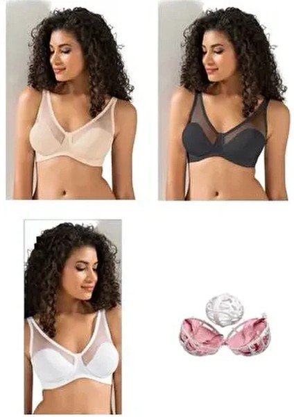 Kadın 9200 Tül Kaplı Soft Cup Sütyen fırsatları