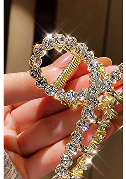 Kadın Xl Zirkon Taşlı Gold Kaplama Metal Mandal Toka fiyatları